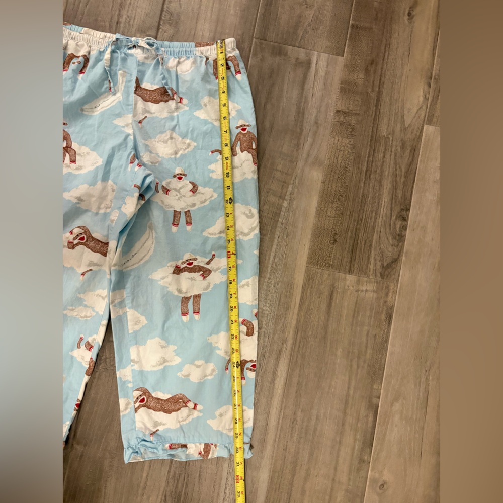 Nick & Nora Cotton Sock Monkey Cloud Pajama Set Size Small - Picture 10 of 12